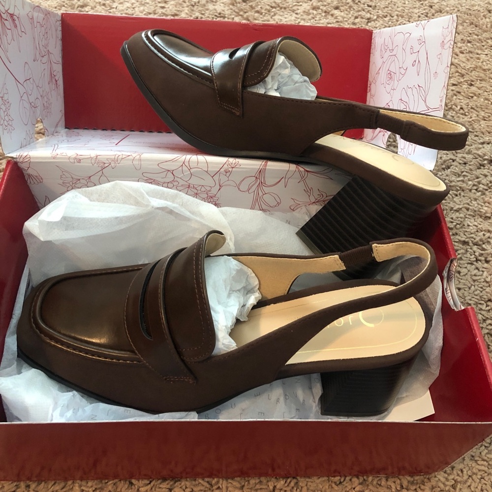 Brown Slingback Loafers - Picture 4 of 7